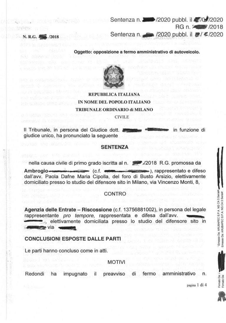 Fermo amministrativo ? Vincere si può ! Avvocato Cipolla Paola